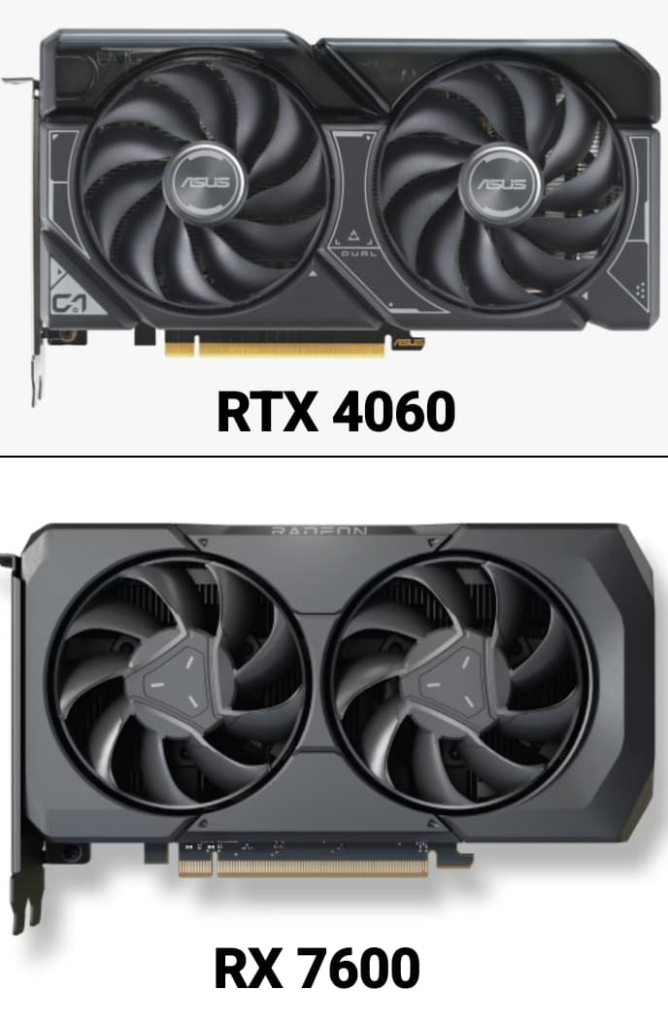 rtx 4060 vs rx 7600 side by side