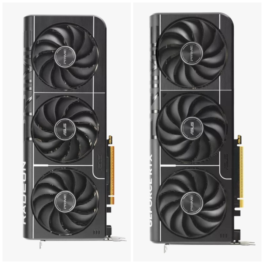 rx 9070 xt and rtx 5070 side by side