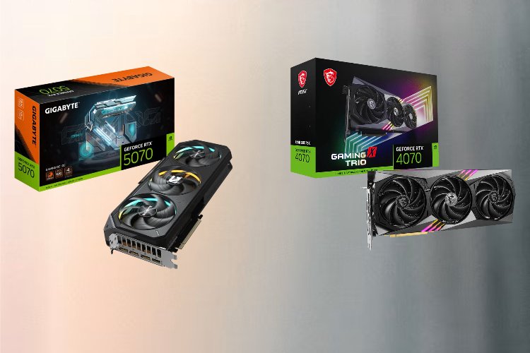 rtx 5070 and rtx 4070 side by side